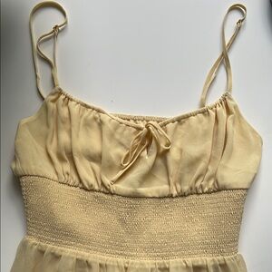 Yello Sleeveless Smocked Dress